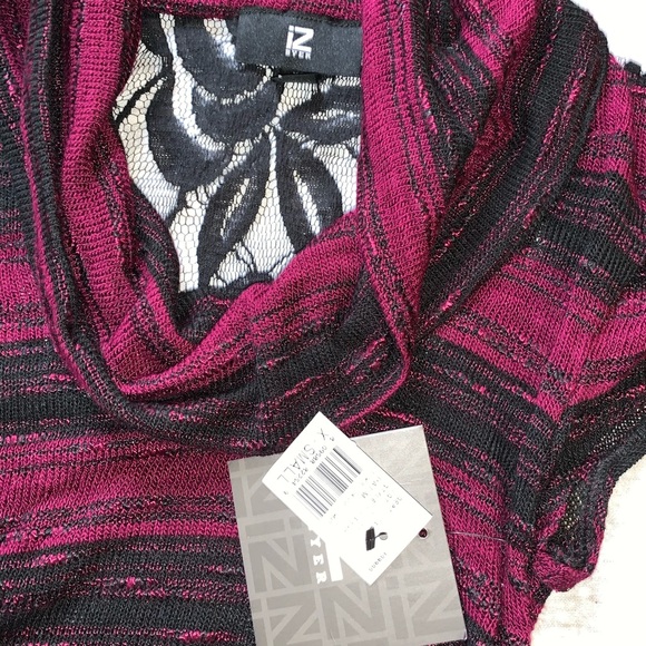 💎NWT IZ byer sheer cowl neck shirt in XS - Picture 2 of 6